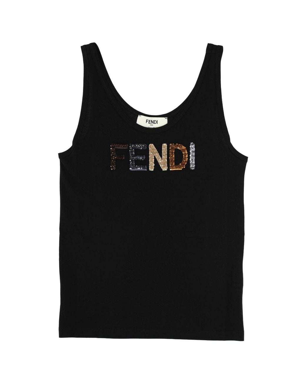Fendi Black Sleeveless Tops