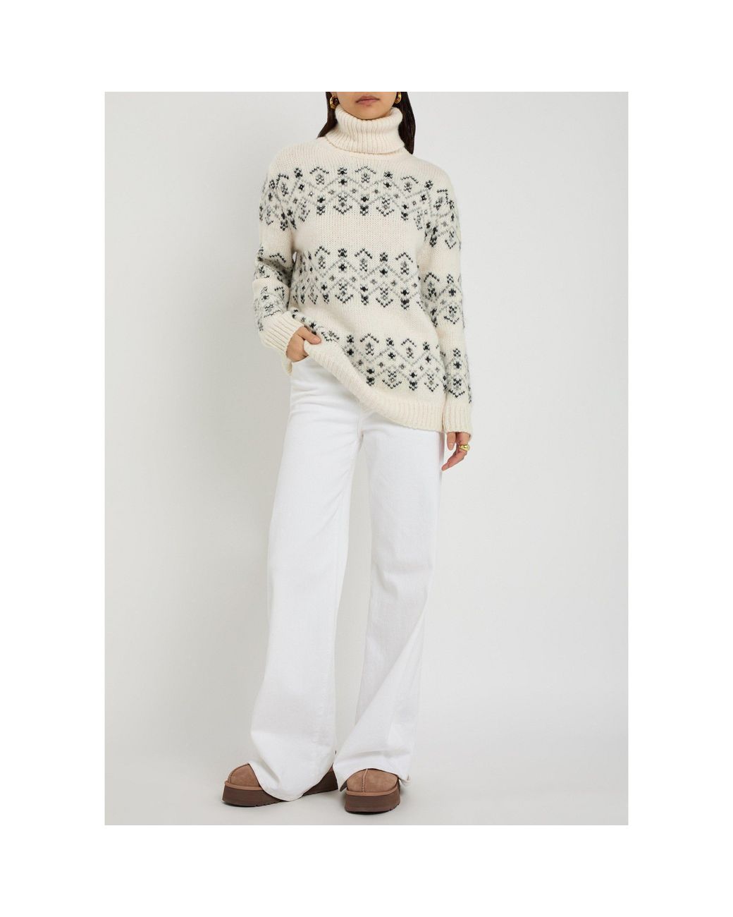 Moncler White Funnel-Neck Jumper