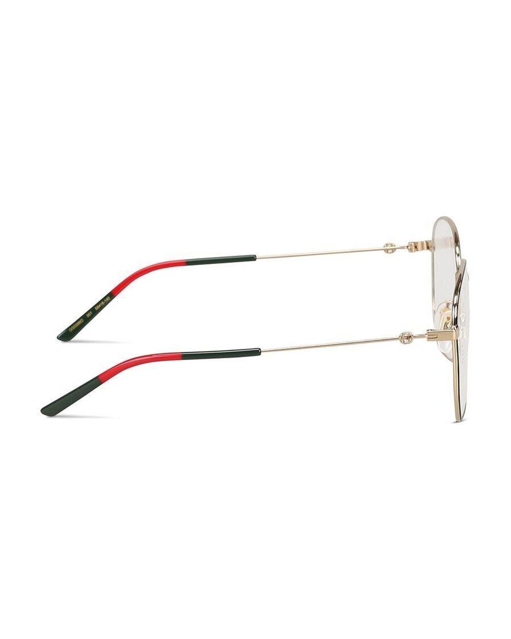 Gucci White Eyewear Hexagon Frame Glasses
