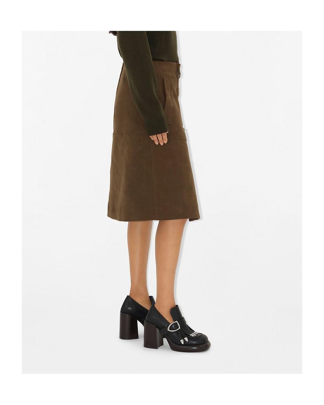 Burberry Brown A-Line High Waist Skirt