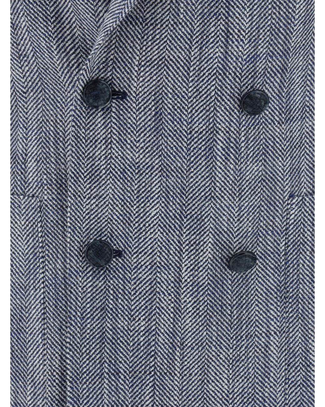 Tagliatore Gray Welt-Pocketed Double-Breasted Blazer for men