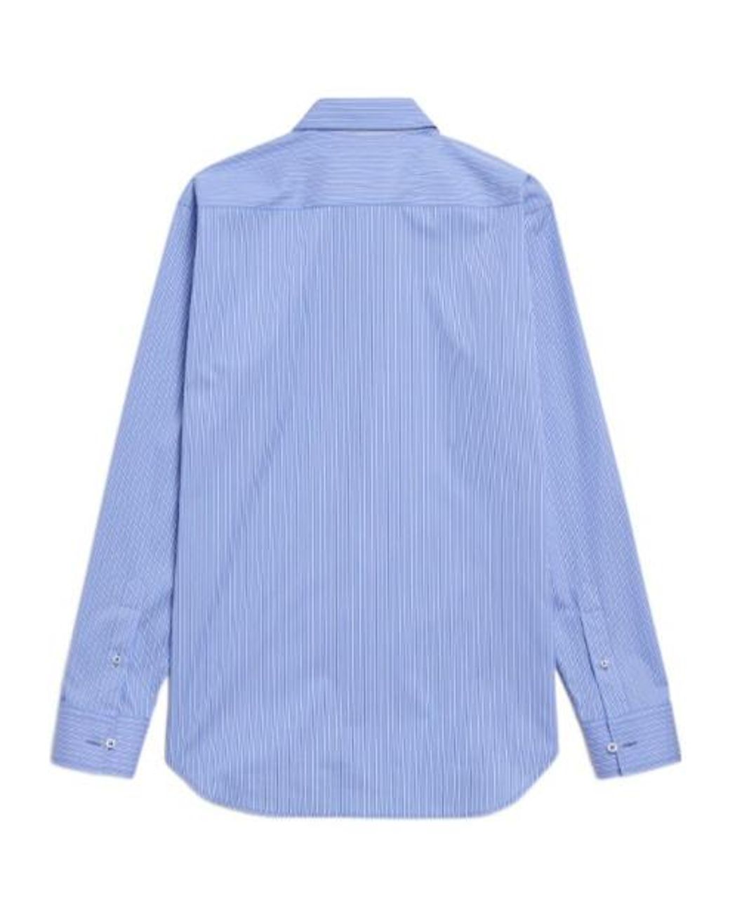 Balenciaga Blue Striped Concealed-Placket Shirt for men