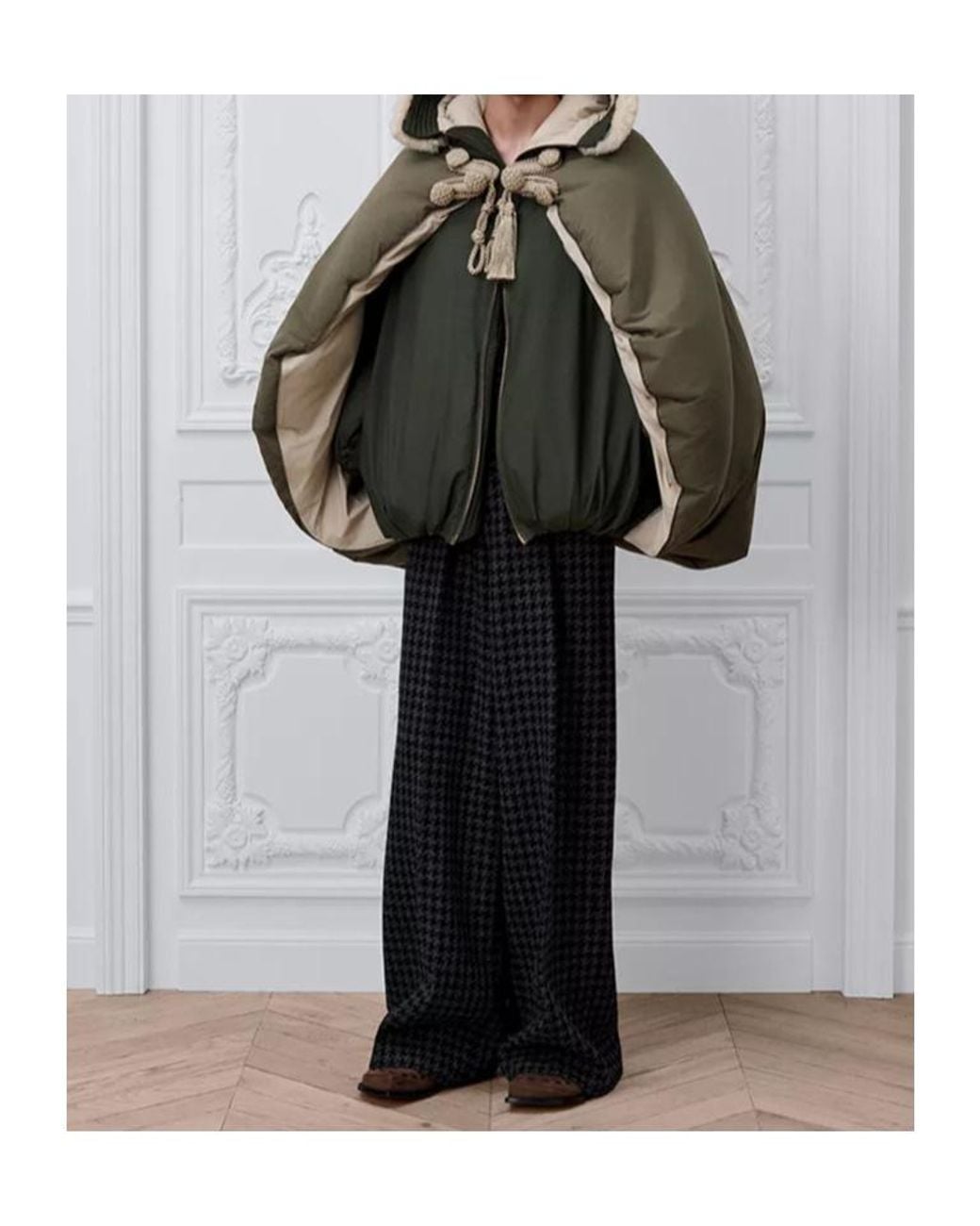 Dior Green Puffer Jacket With Cape for men