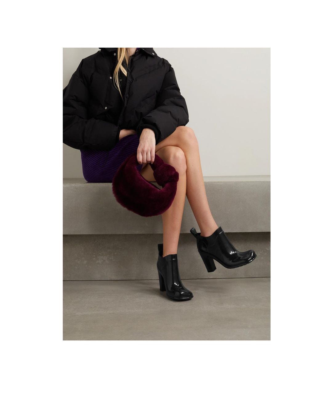 Bottega Veneta Black Shine Heeled Ankle Boots