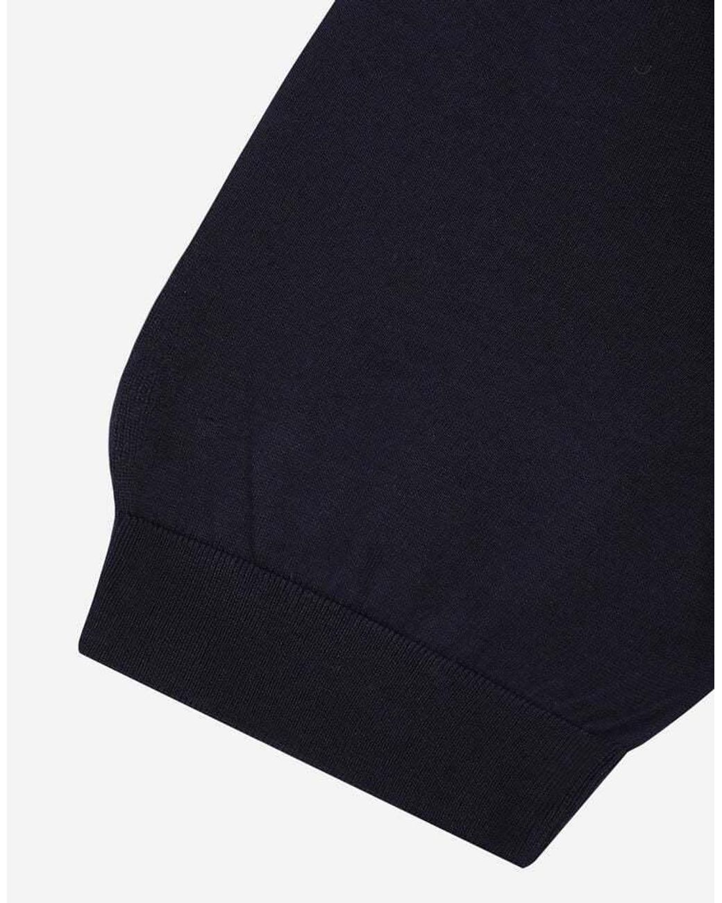 Dolce & Gabbana Blue Logo Embroidered Short-Sleeved Knitted Jumper for men