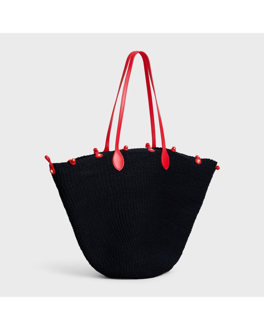 Céline Black Large Triomphe Beads Basket