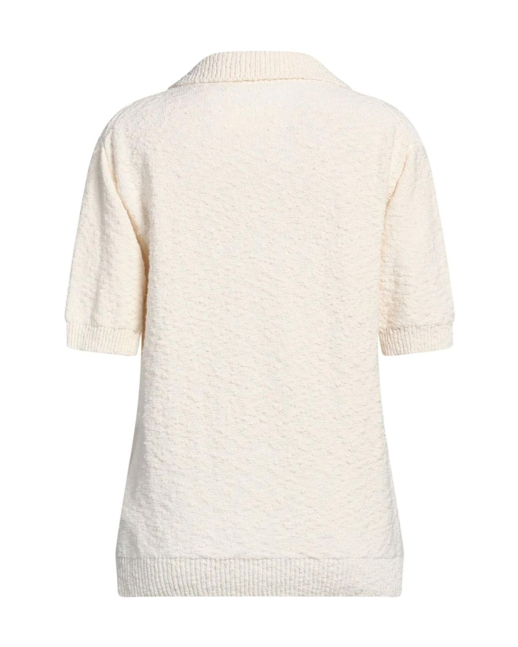 Maison Margiela White Knit Short-Sleeve Polo Shirt