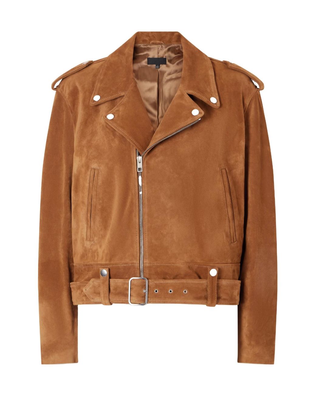 Nili Lotan Brown Evel Suede Motorcycle Jacket