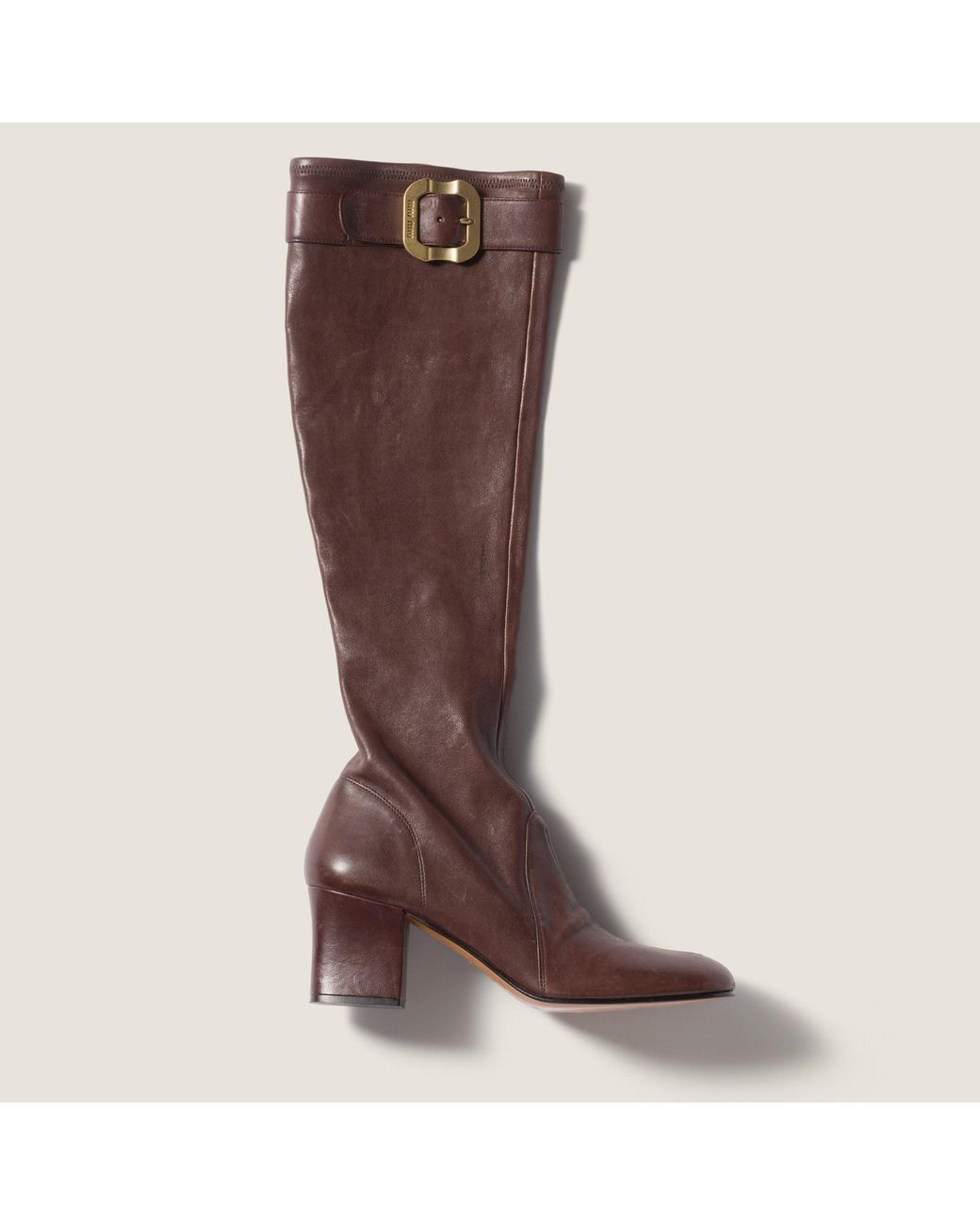 Miu Miu Brown Block-Heeled Boots