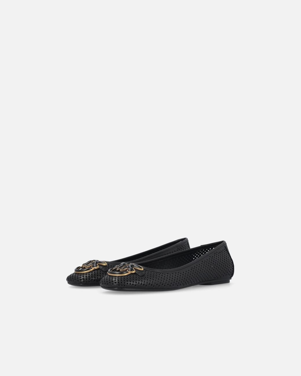 Pinko Black Love Birds Square Toe Ballerinas