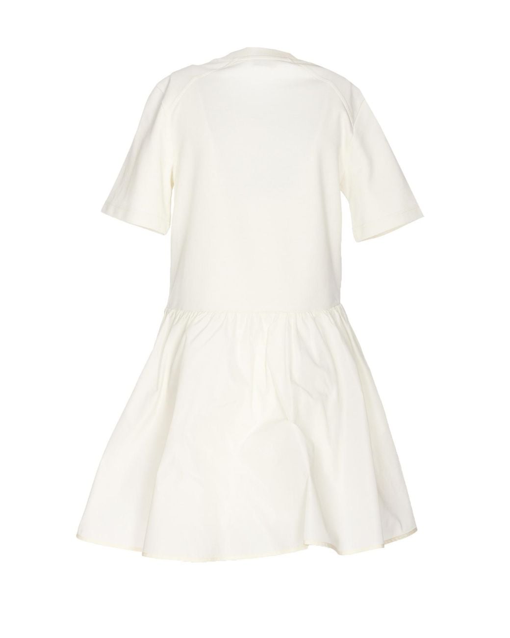 Moncler White Slim Fit Flared Mini Dress