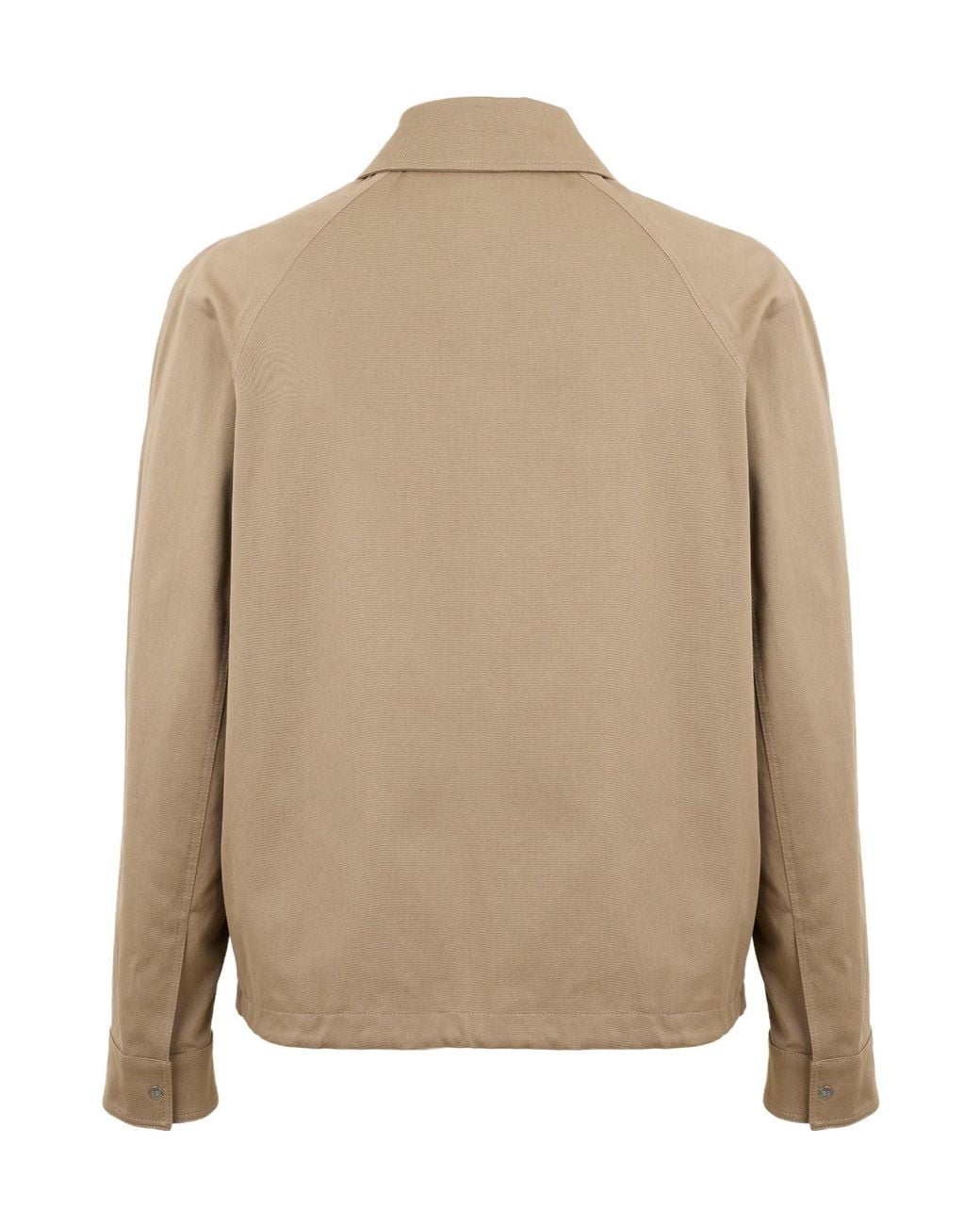 Fendi Natural Collared Zip-Up Jacket for men