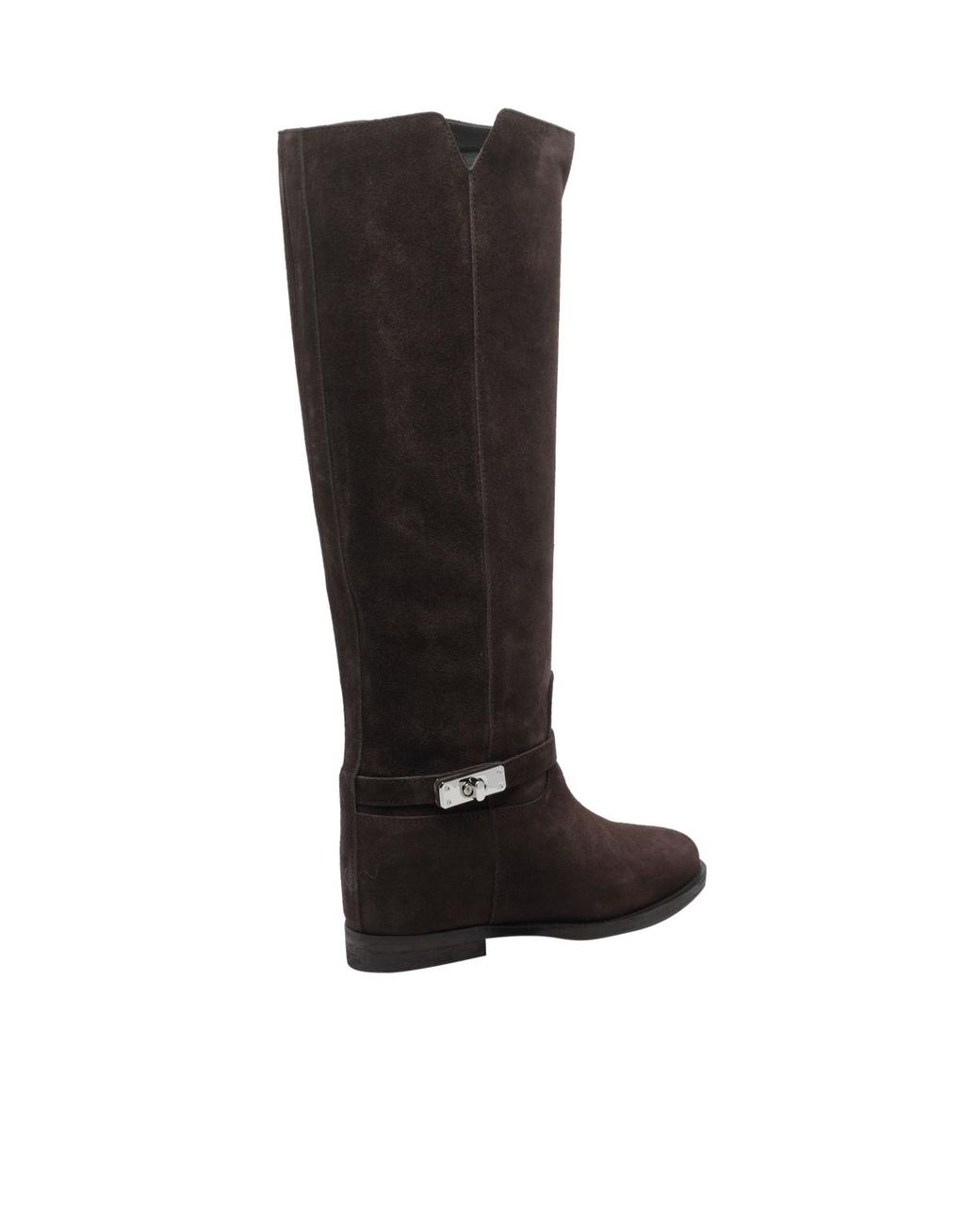 Via Roma 15 Black Padlock Knee-High Boots
