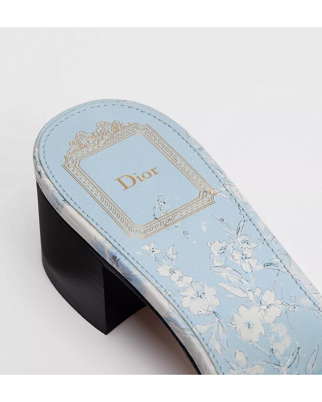 Dior White Iviera Dway Heeled Slide