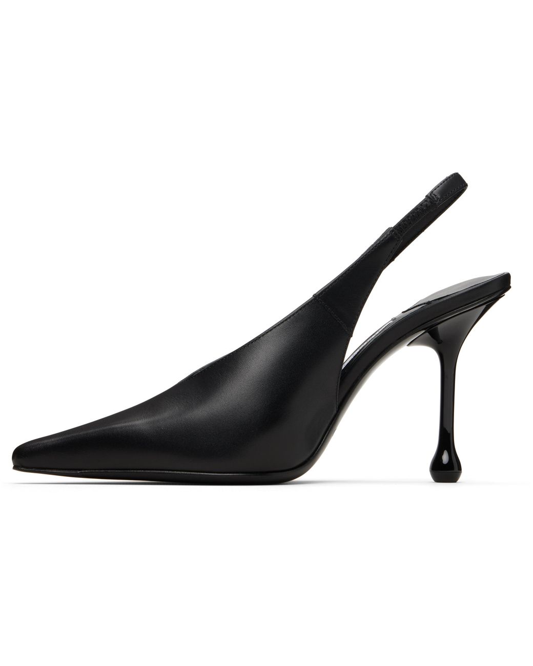 Jimmy Choo Black Isa 95 Slingback Leather Heels