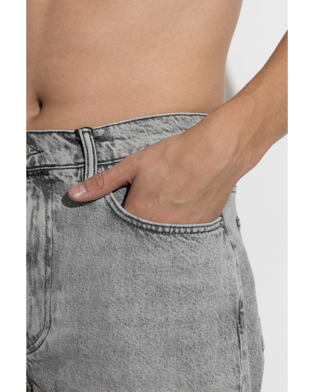 AllSaints Gray Belt Loop Jeans for men