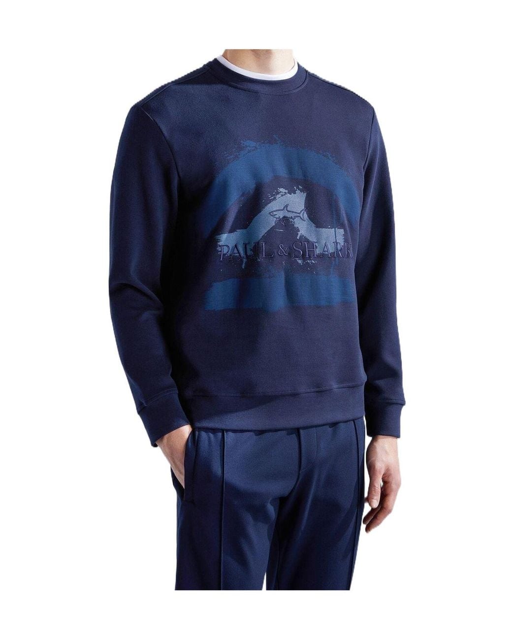 Paul & Shark Blue Logo-Print Sweatshirt for men