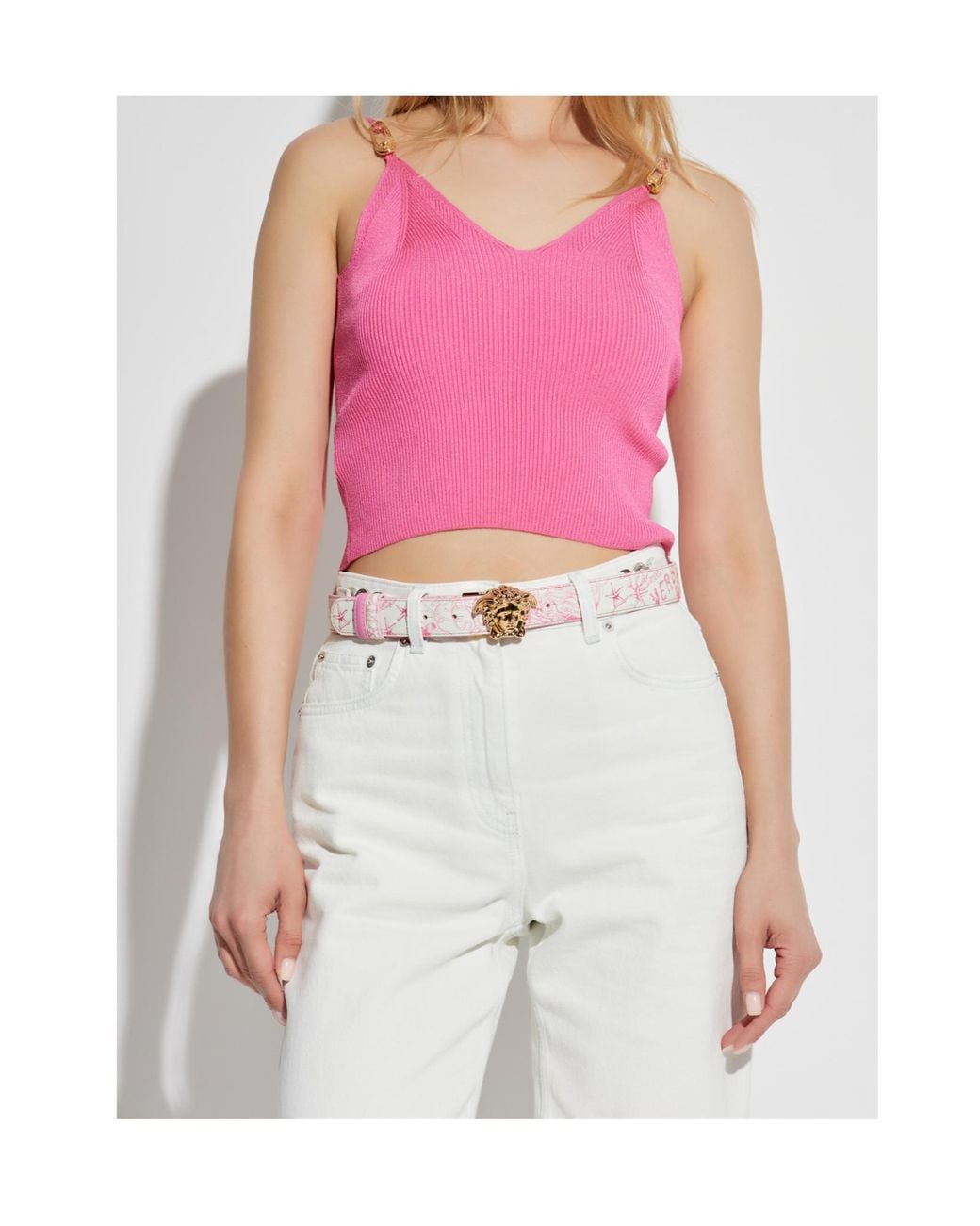 Versace Pink Sleeveless Tops