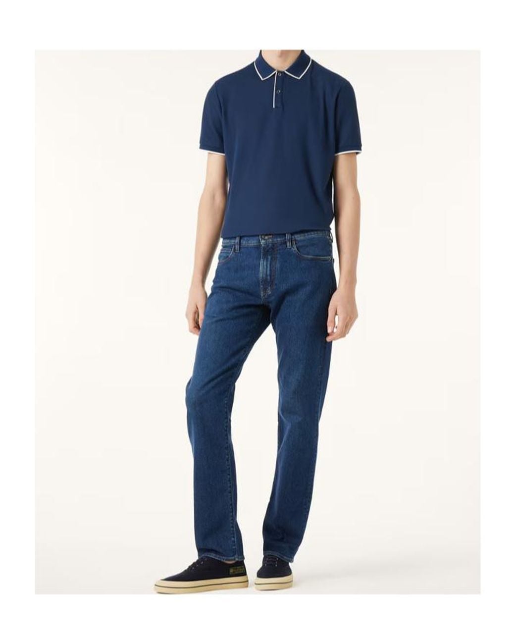 Loro Piana Blue Brentwood Polo for men
