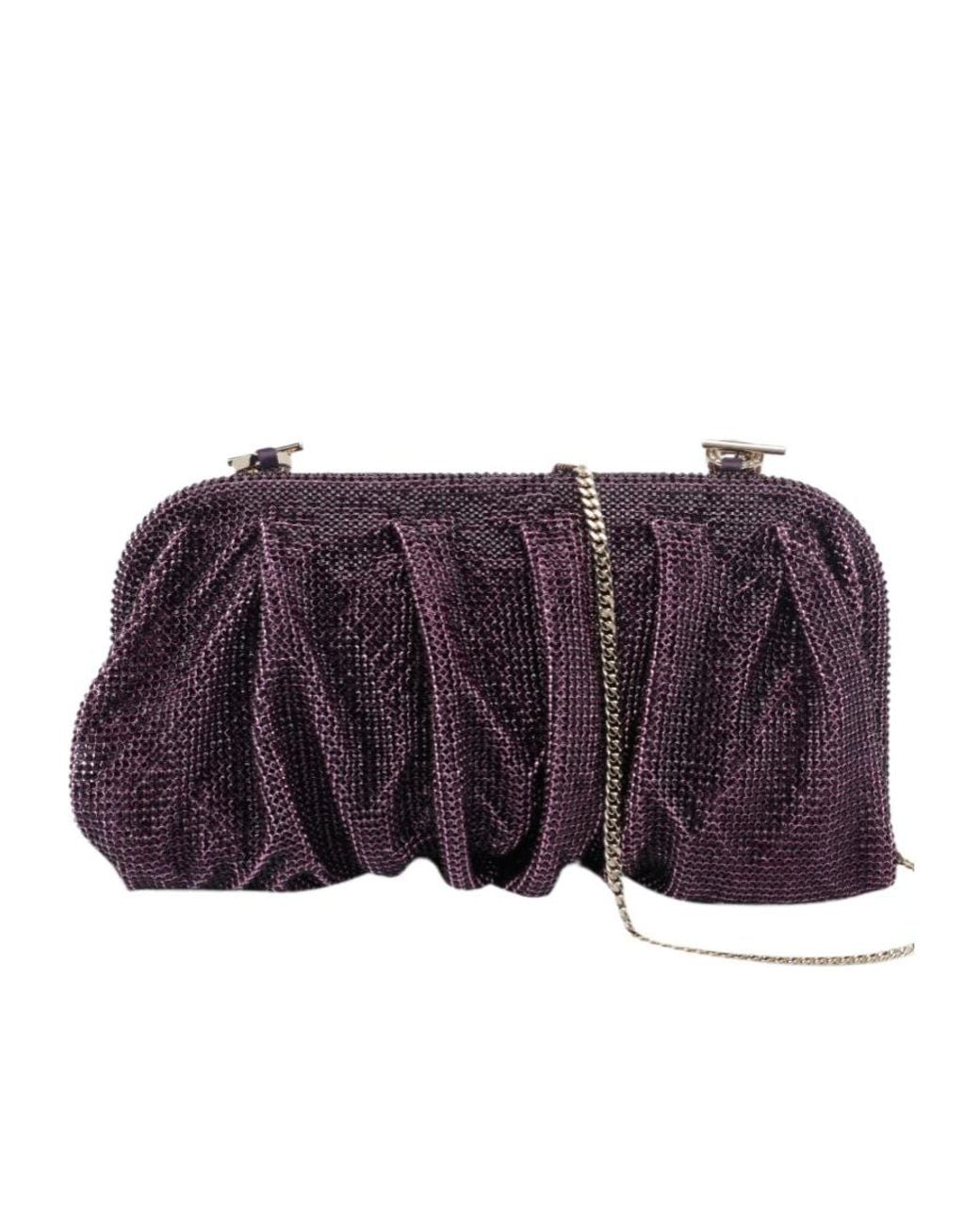 Benedetta Bruzziches Purple Magnetic-Clasp Clutch