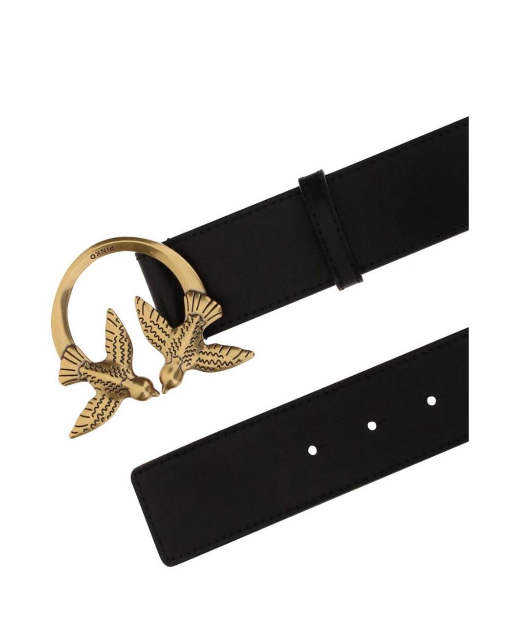Pinko Black Logo Belt
