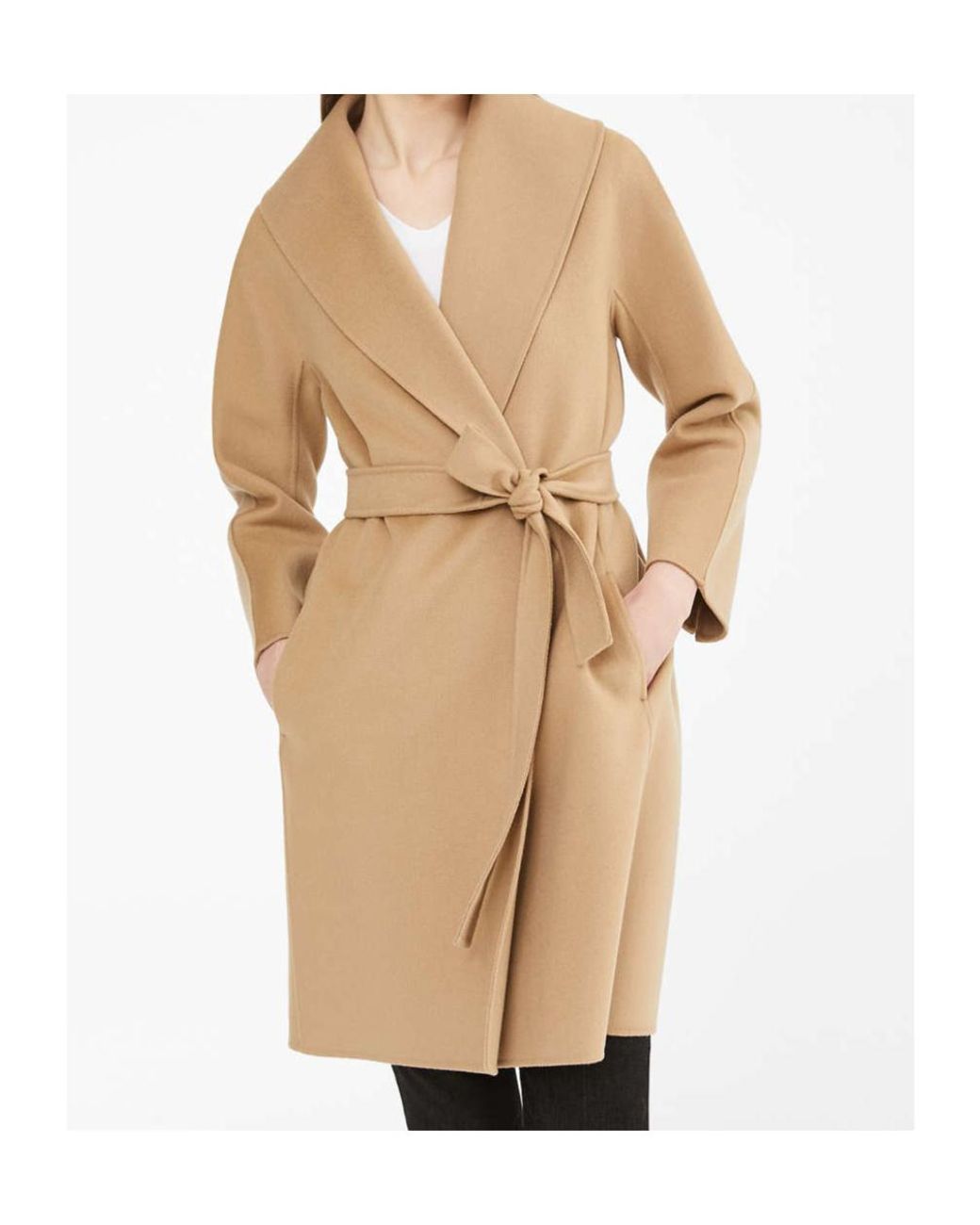 Max Mara Natural Tie A Belt Overcoat