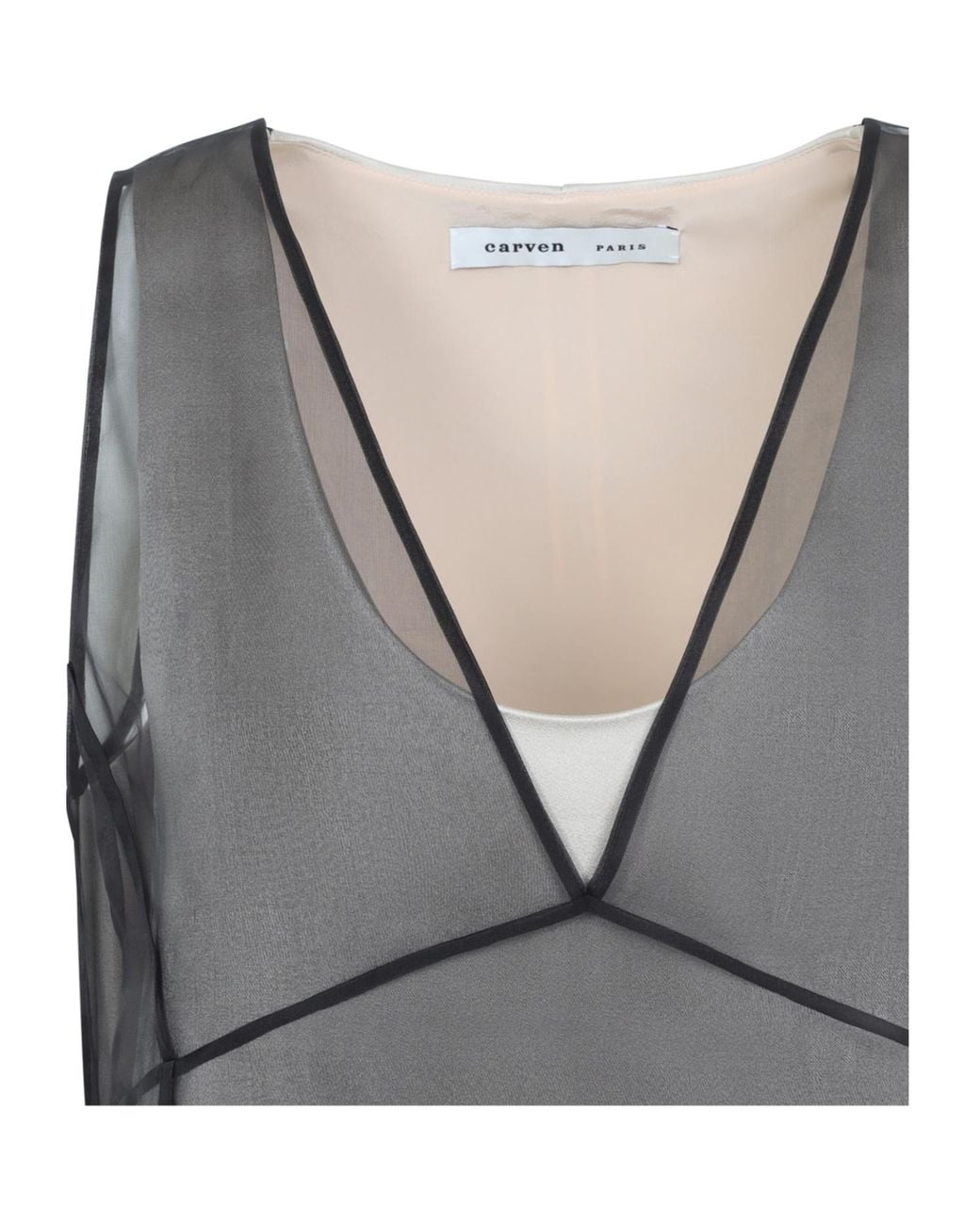 Carven Gray V-Neck Dress