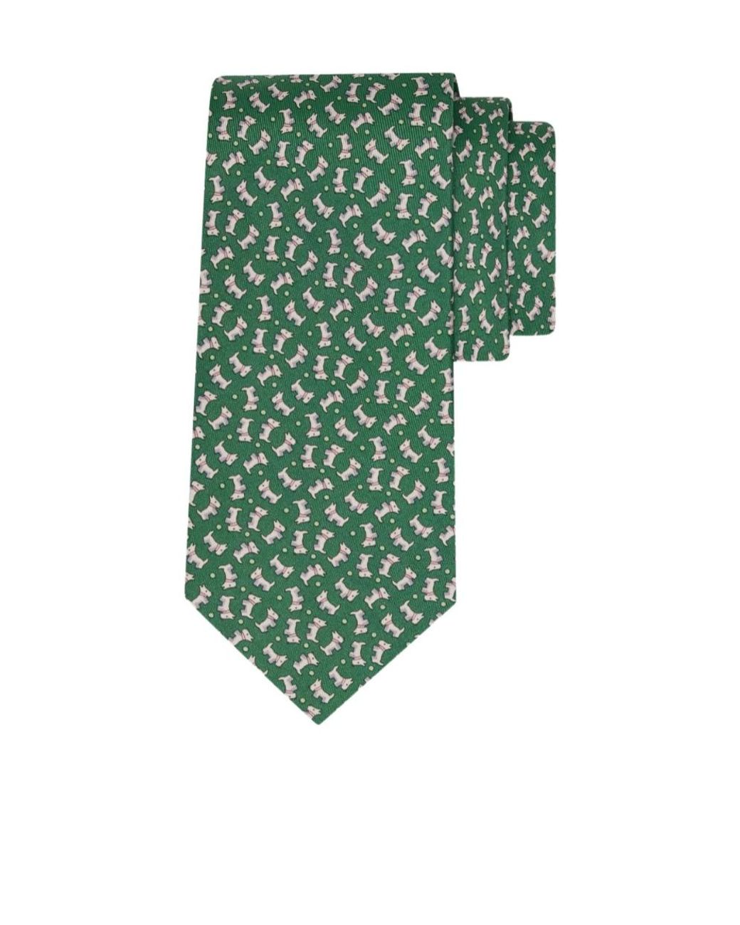 Ferragamo Green Printed Tie for men