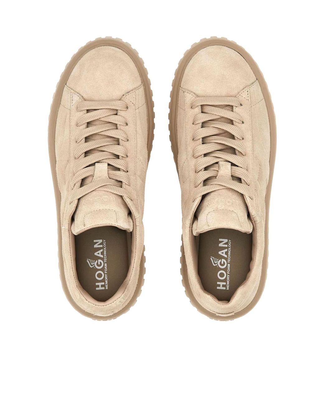 Hogan Natural H-Striped Lace-Up Sneakers