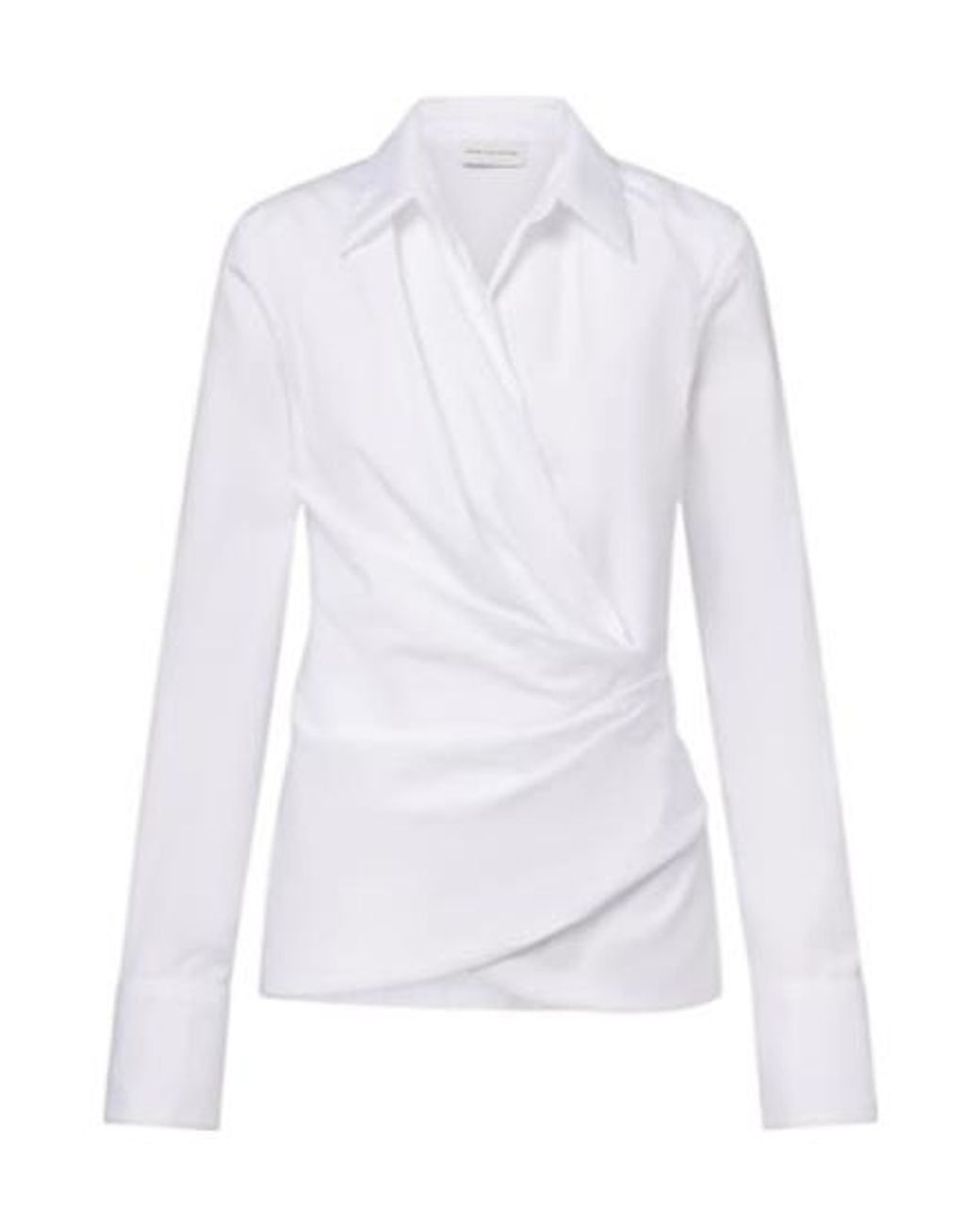 Dries Van Noten White Cotton Poplin Wrap Shirt