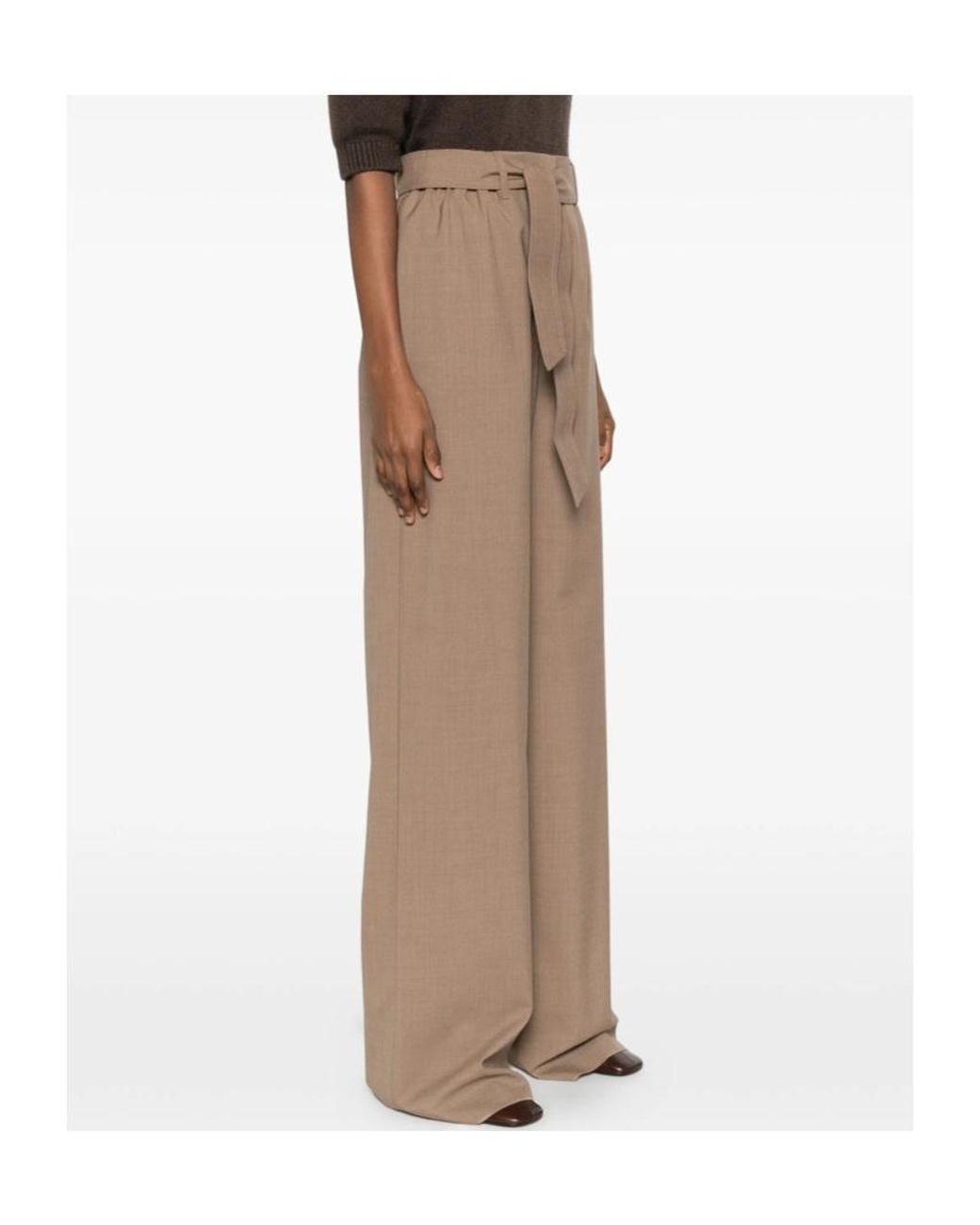 Max Mara Natural Wide-Leg Casual Pants