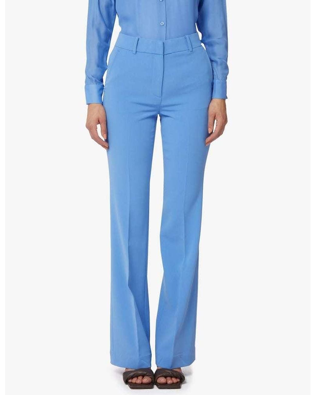 Michael Kors Blue Michael Straight Leg Bootcut Trousers