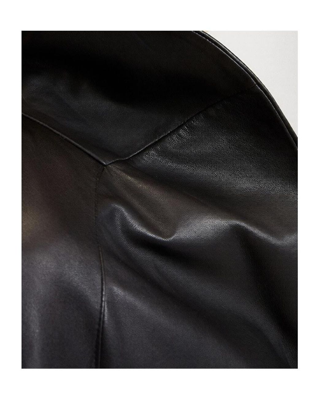 Marella Black Button-Front Leather Jacket