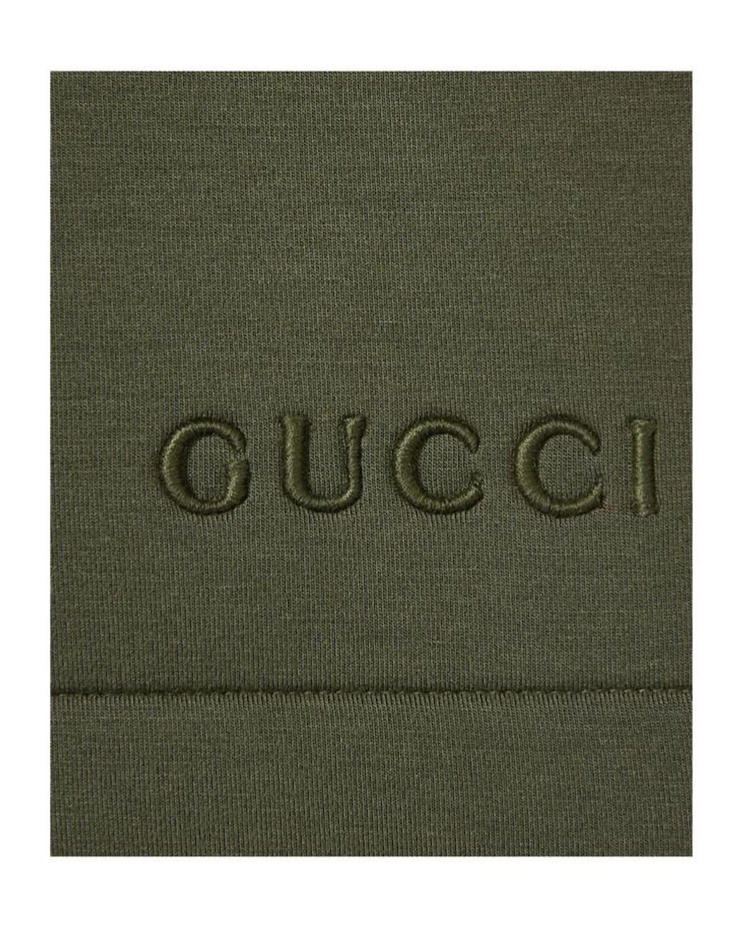 Gucci Green Embroidered Jersey Shorts for men