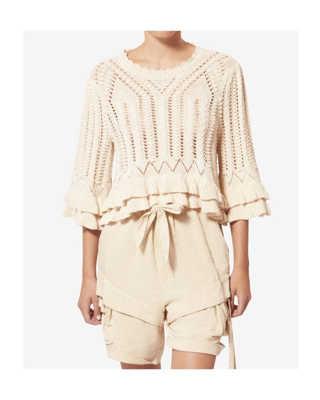 Isabel Marant Natural Isabel Marant Étoile Norma Ruffled Knit Sweater