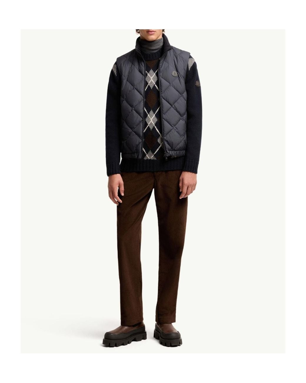 Moncler Gray Chobe Diamond Quilted Down Vest for men