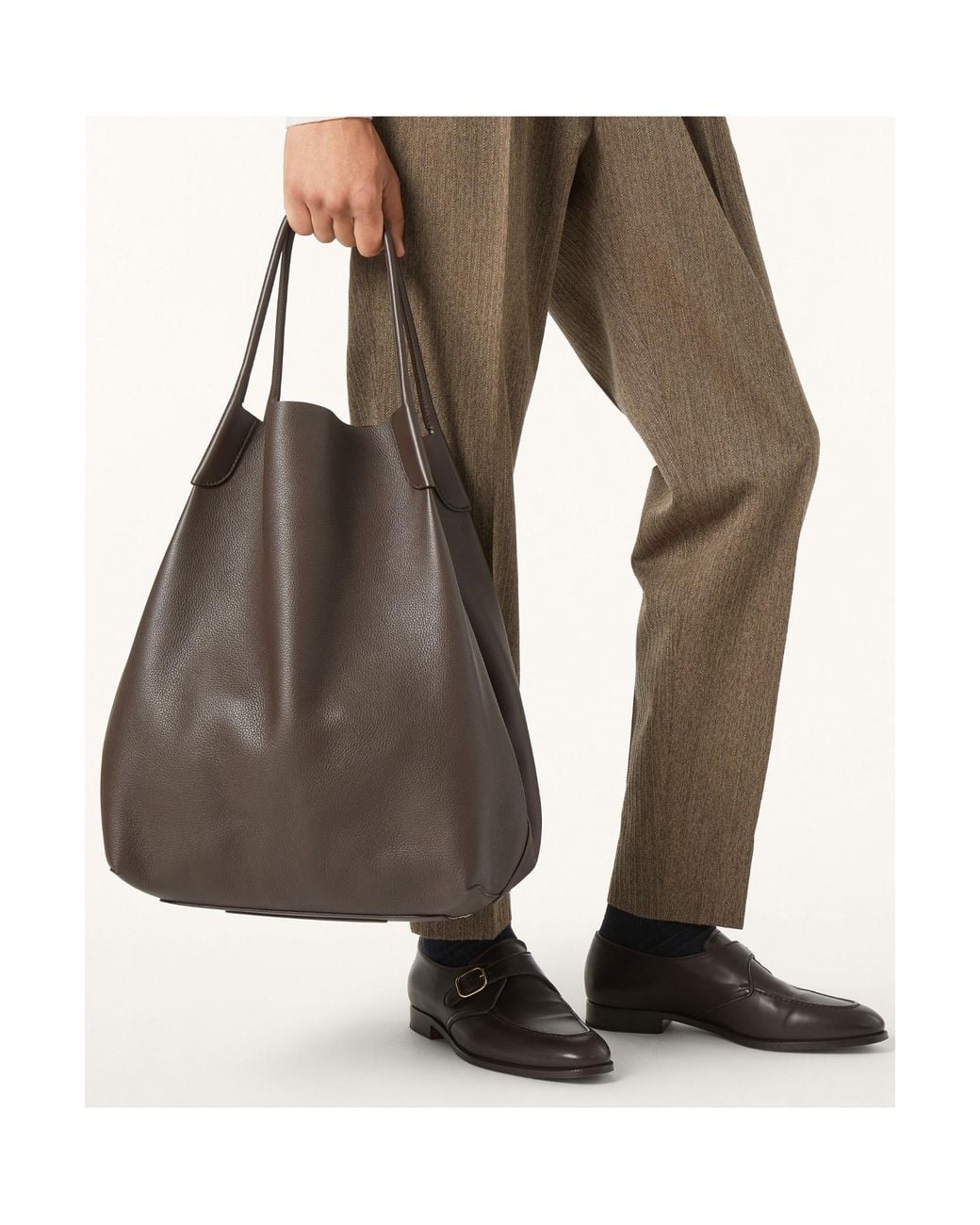 Loro Piana Brown Extra-Large Bale Hobo Bag for men