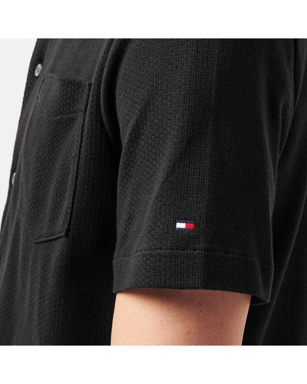 Tommy Hilfiger Black Pointcollar Shortsleeve Shirt for men