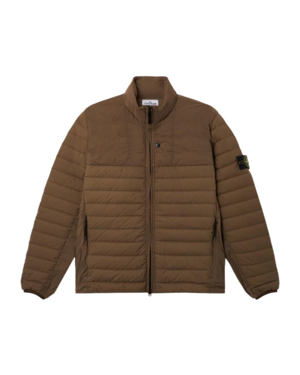 Stone Island Brown Zip-Up Down Jacket for men