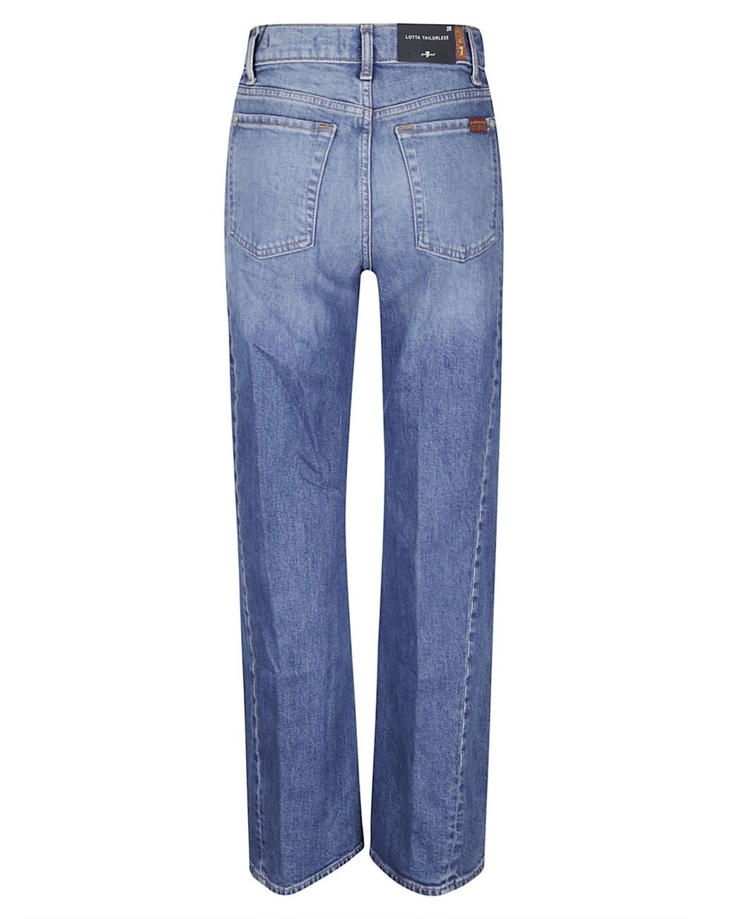 7 For All Mankind Blue Lotta Tailorless Wide-Leg Jeans