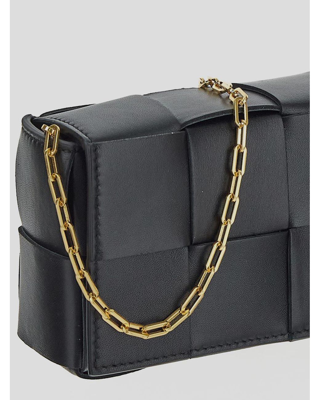 Bottega Veneta Black Cassette Chained Pouch Bag