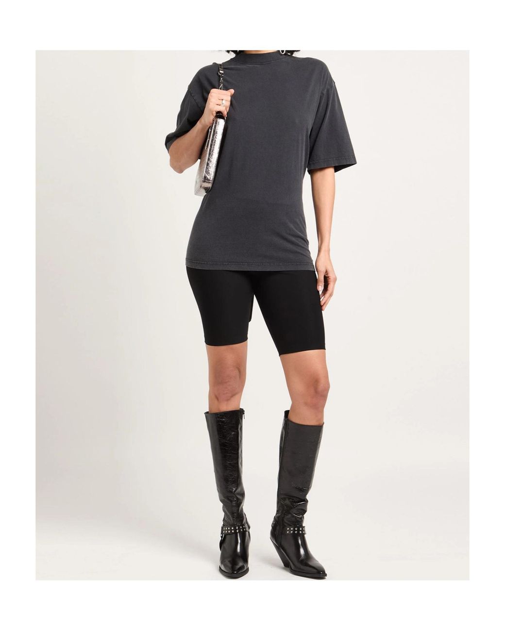 Balenciaga Black Round Neck Short Sleeve T-Shirt