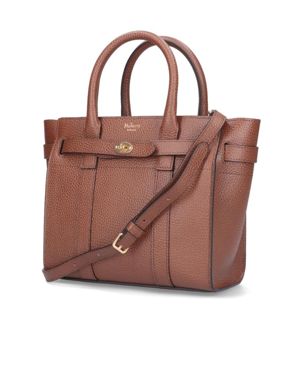Mulberry Brown Bayswater Logo-Printed Mini Tote Bag