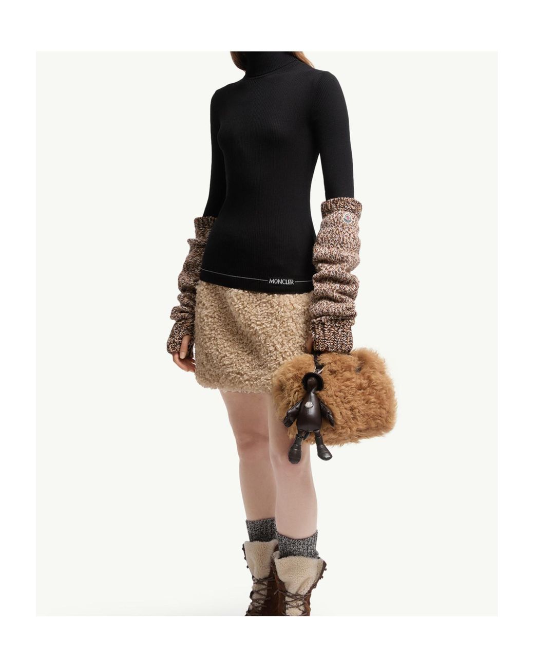 Moncler Black Turtleneck Long Sleeved Knitted Top