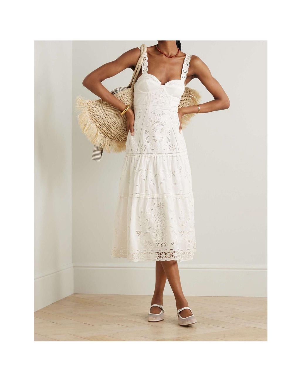 Farm Rio White Richelieu Dress