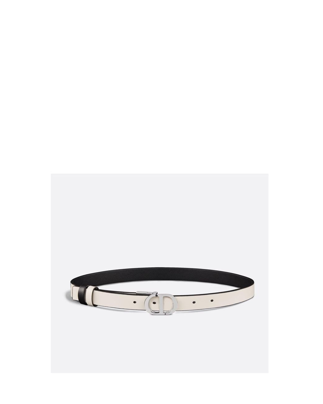 Dior White Christian 30 Montaigne Reversible Belt