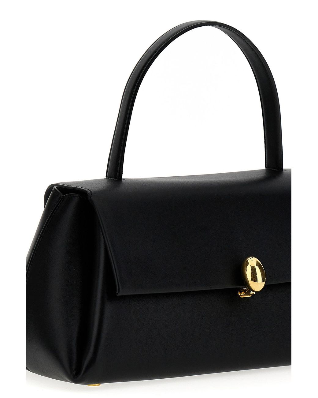 Jil Sander Black Almond Foldover Top Handle Bag
