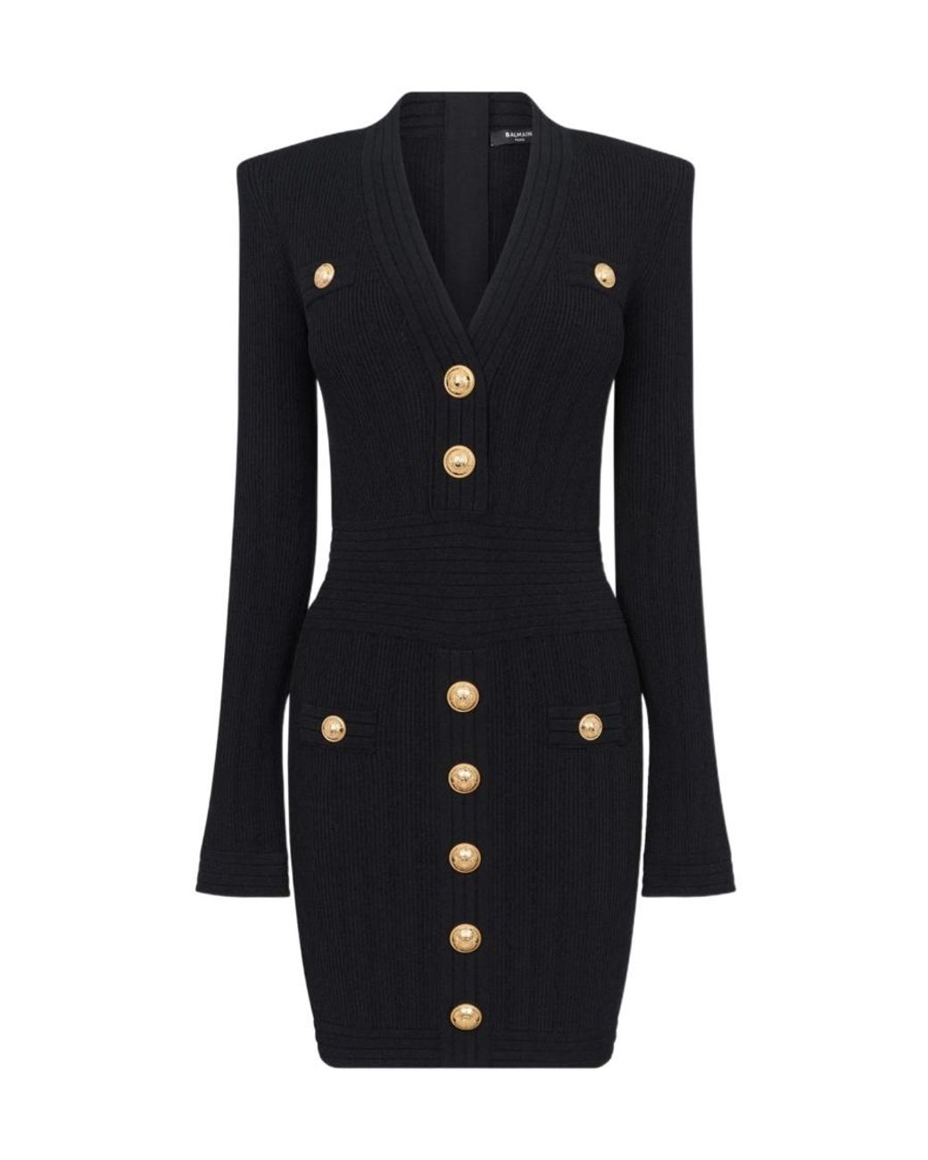 Balmain Black V-Neck Dress