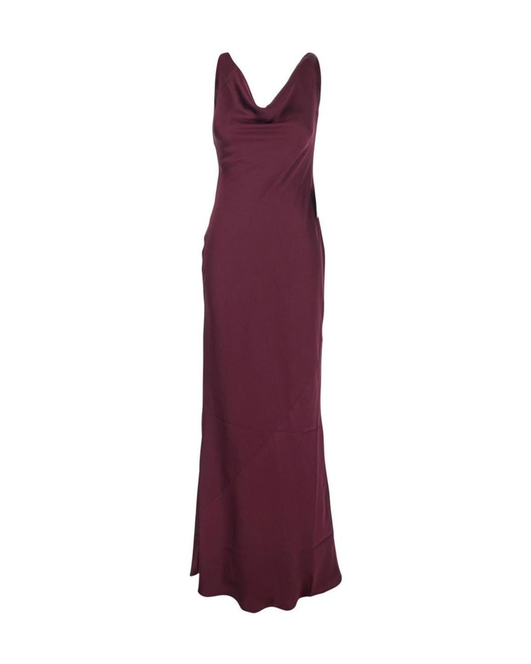 Norma Kamali Purple Draped Asymmetric Long Dress