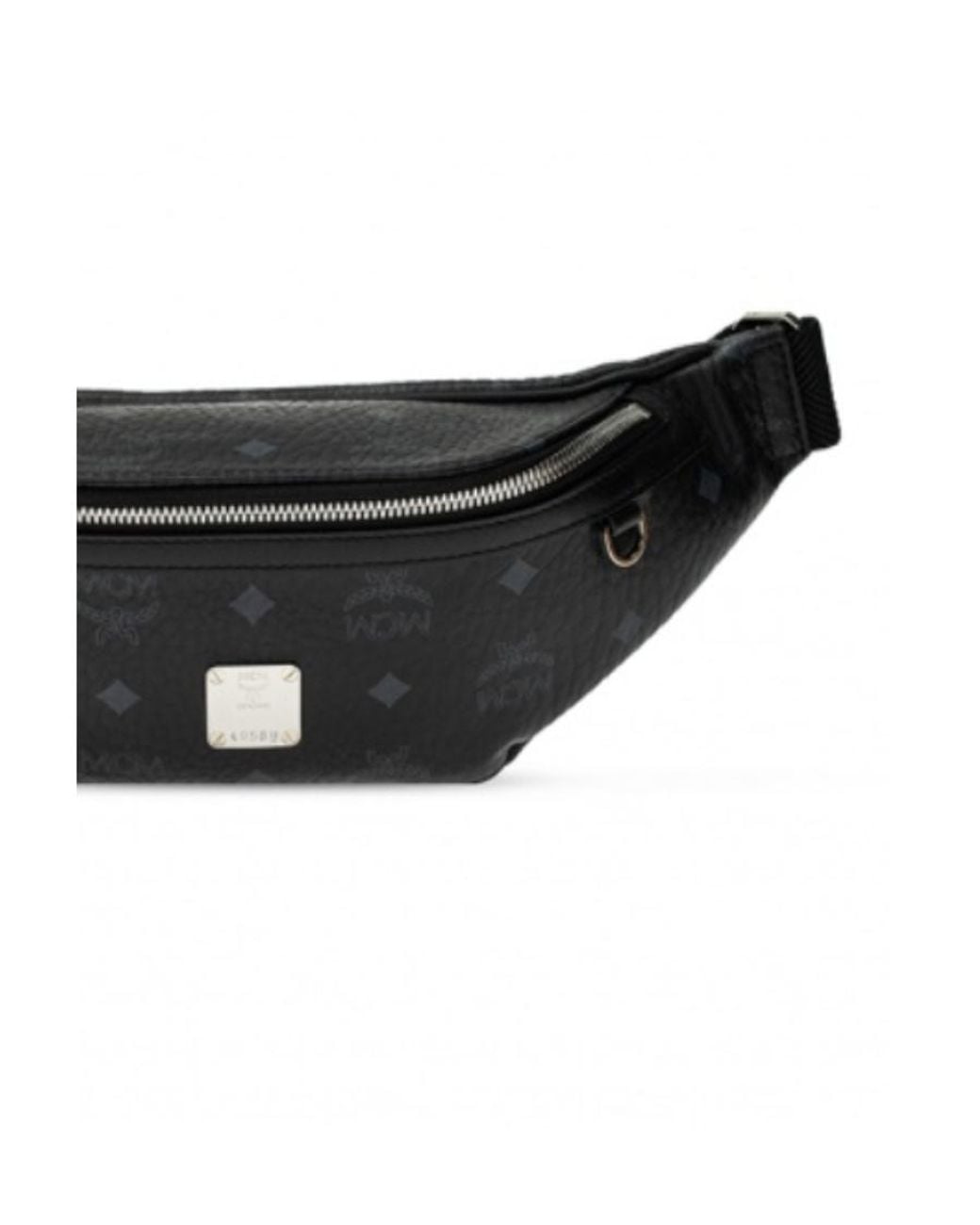 MCM Blue Logo Zipper Waist Bag for men